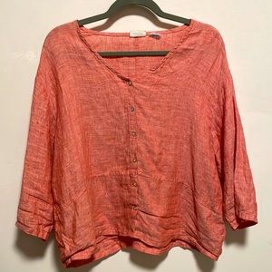 Sigurd Olsen 100% Linen Blouse Size Large